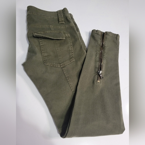 Iceberg Women's Low-rise Ankle Zip Biker Jeans 26 in Green - Picture 3 of 15